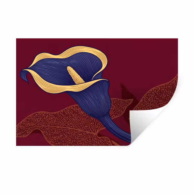 Muursticker - Bloemen - Modern - Paars — 1