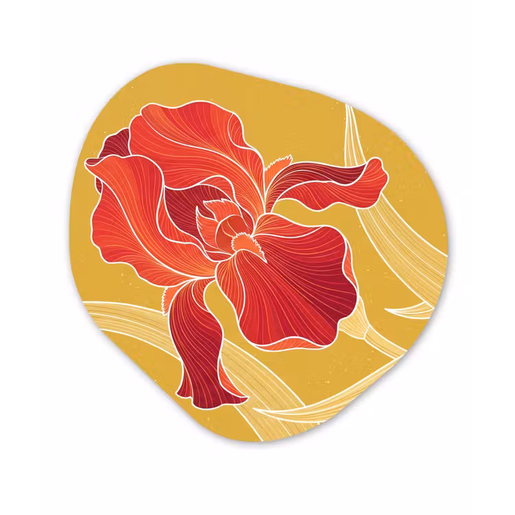 Organisch schilderij - Forex - Bloemen - Illustratie - Rood — 1