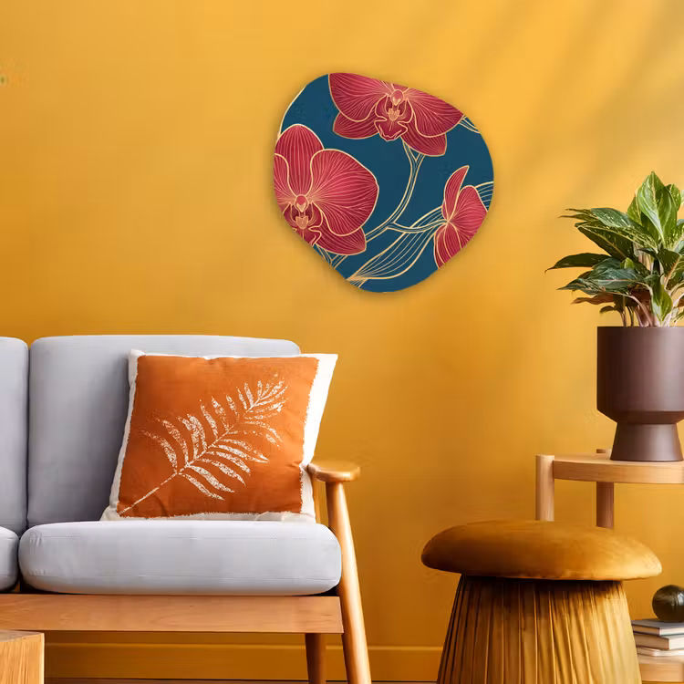 Organisch schilderij - Forex - Bloemen - Rood - Goud — 3