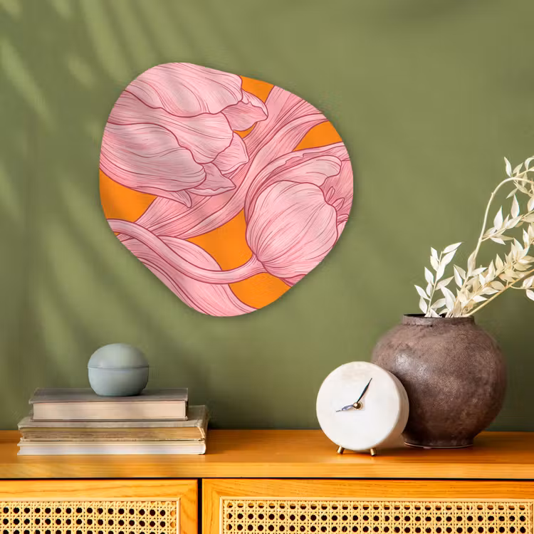 Organisch schilderij - Forex - Roze bloemen - Modern — 2