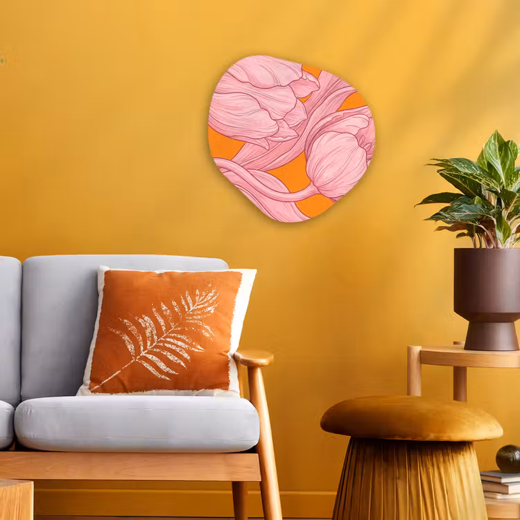 Organisch schilderij - Forex - Roze bloemen - Modern — 3