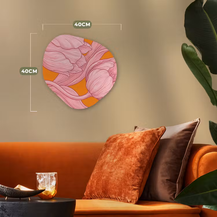 Organisch schilderij - Forex - Roze bloemen - Modern — 4