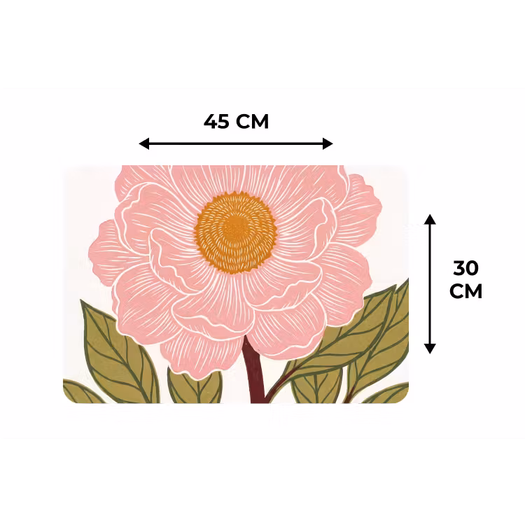 Placemat - 6 stuks - Bloemen - Roze - Illustratie — 3