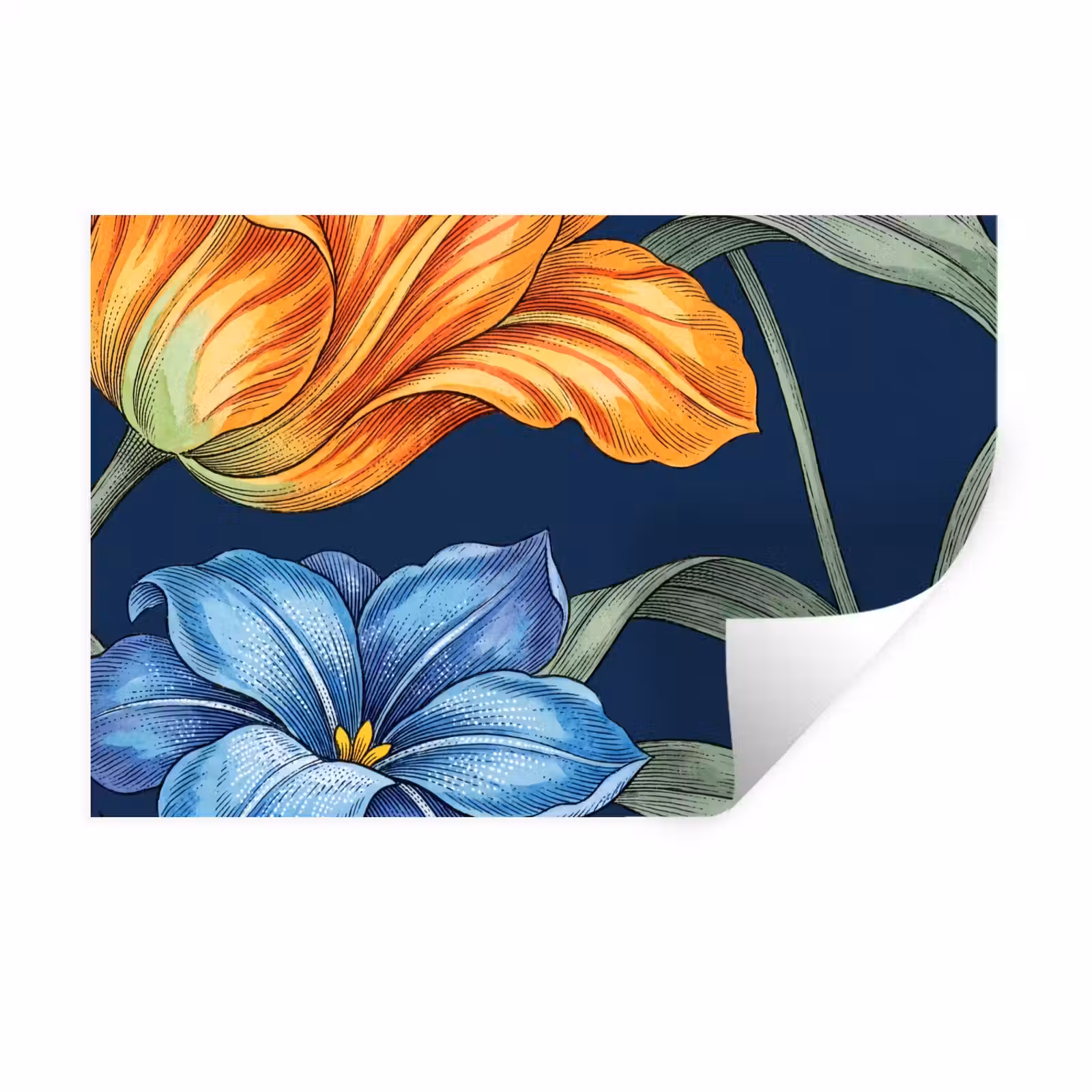 Muursticker - Bloemen - Botanisch - Patroon — 1