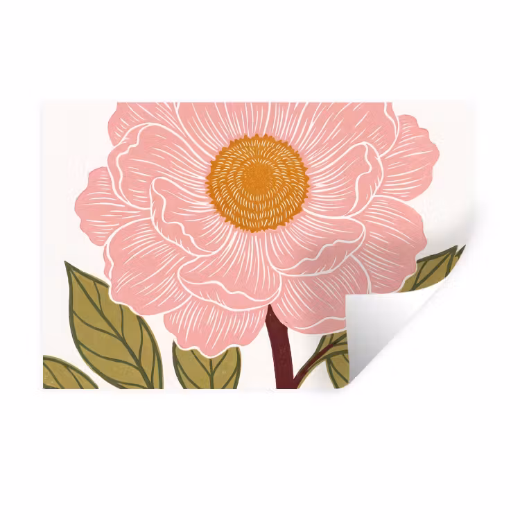 Muursticker - Bloemen - Roze - Illustratie — 1