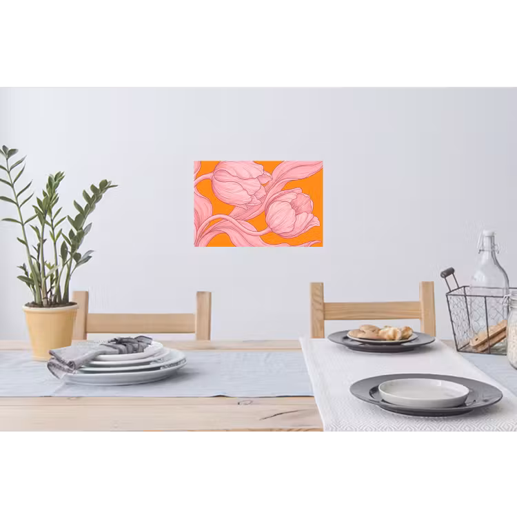 Muursticker - Roze bloemen - Modern — 3