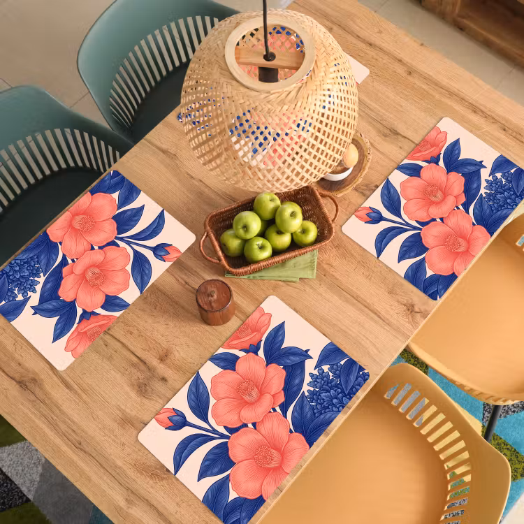 Placemat - 6 stuks - Bloemen - Bladeren - Botanisch — 6