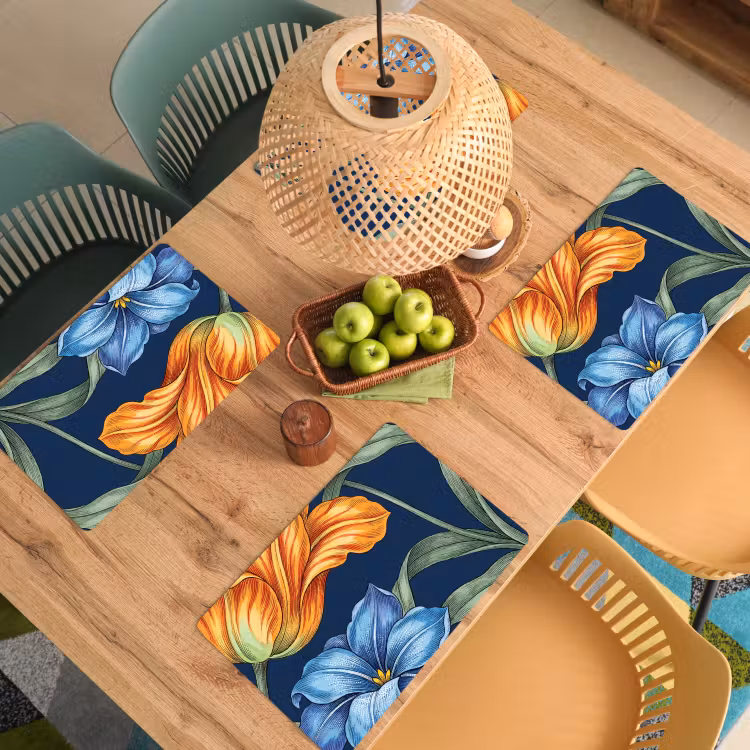 Placemat - 6 stuks - Bloemen - Botanisch - Patroon — 6