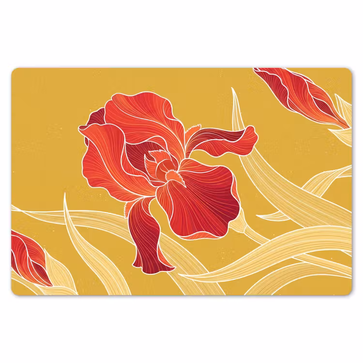 Placemat - 6 stuks - Bloemen - Illustratie - Rood — 7