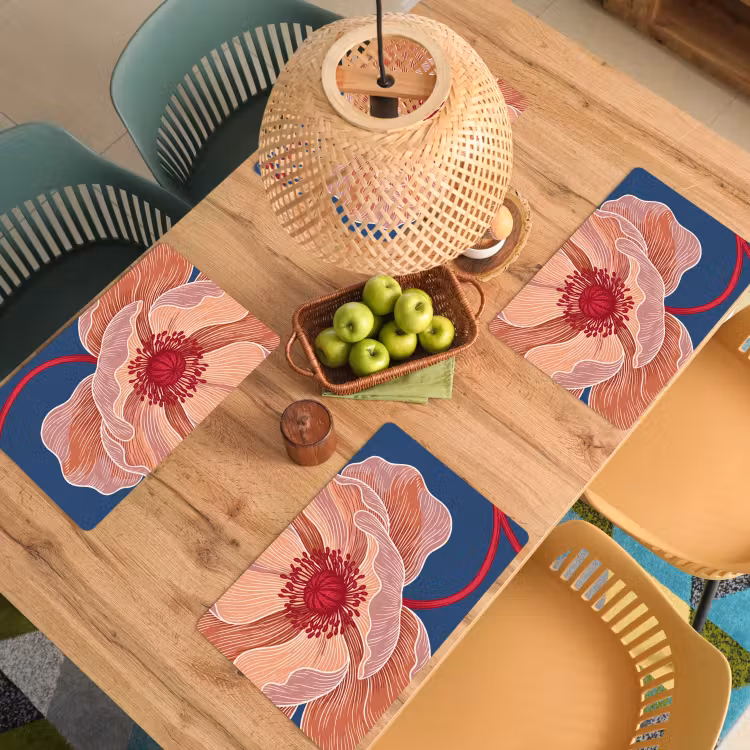 Placemat - 6 stuks - Bloemen - Modern - Abstract — 6