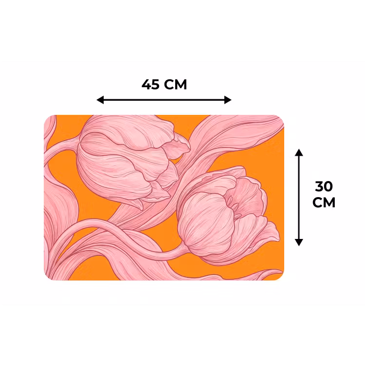 Placemat - 6 stuks - Roze bloemen - Modern — 3