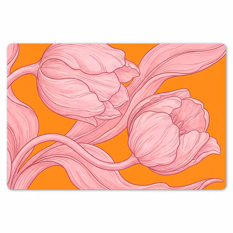 Placemat - 6 stuks - Roze bloemen - Modern — 7