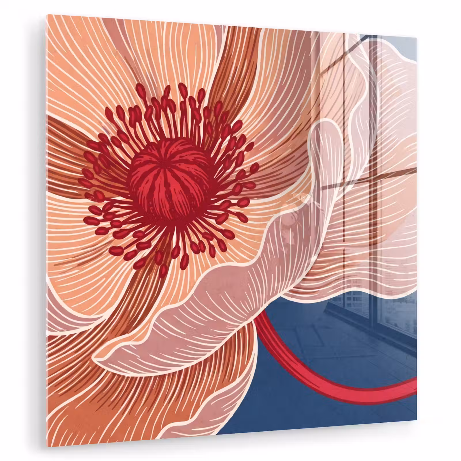 Glas schilderij - Bloemen - Modern - Abstract — 1