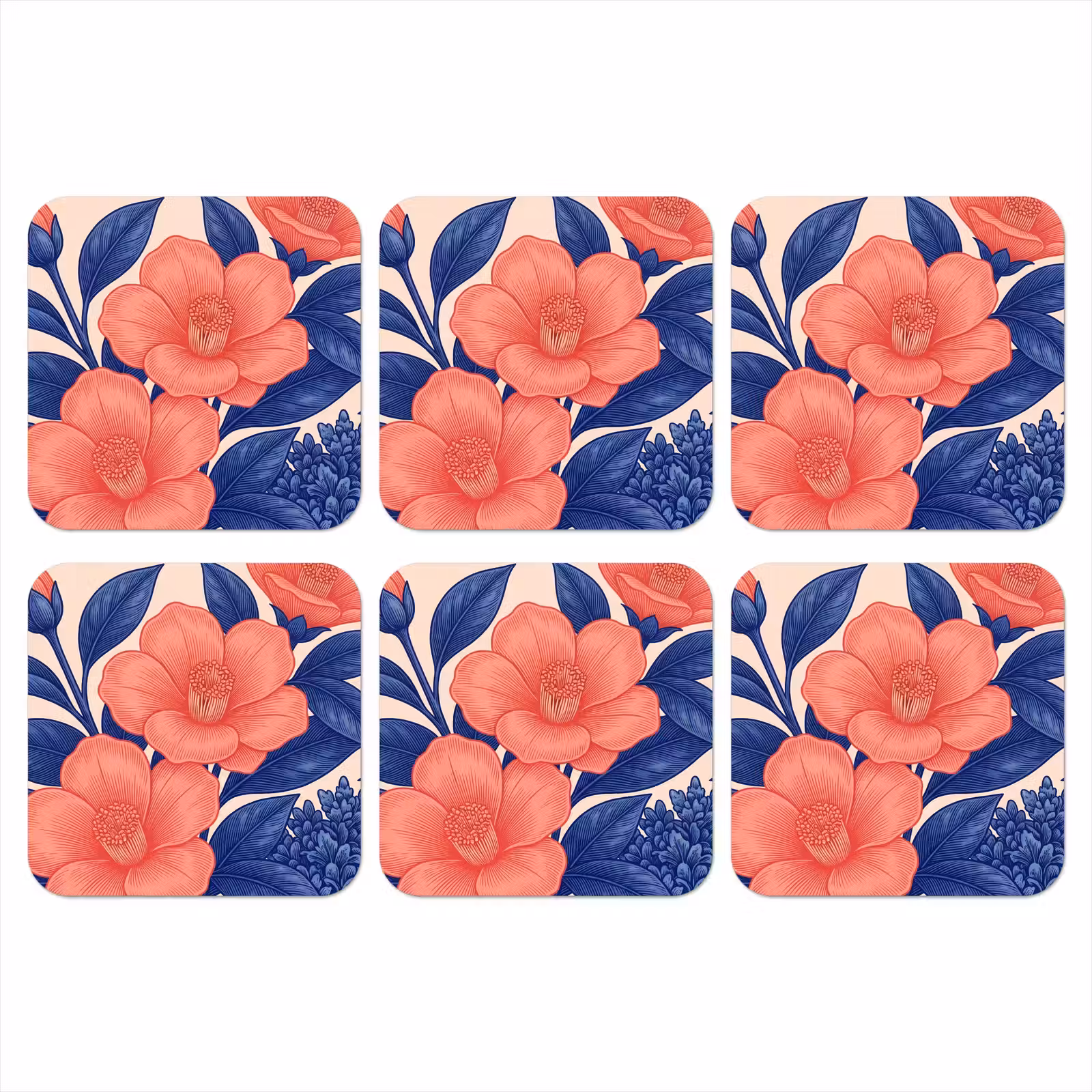 Onderzetter - Bloemen - Bladeren - Botanisch — 1