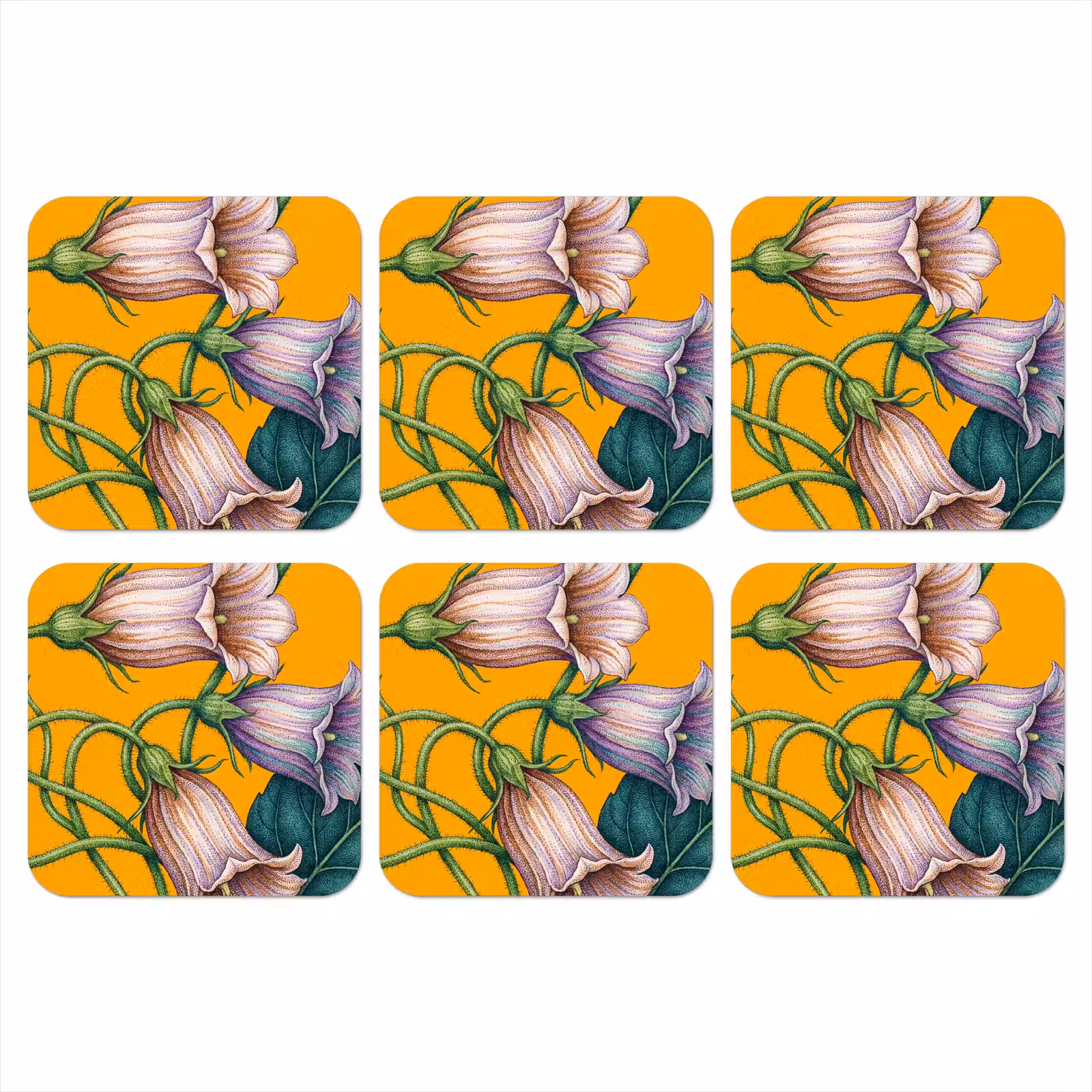 Onderzetter - Bloemen - Botanisch - Geel — 1