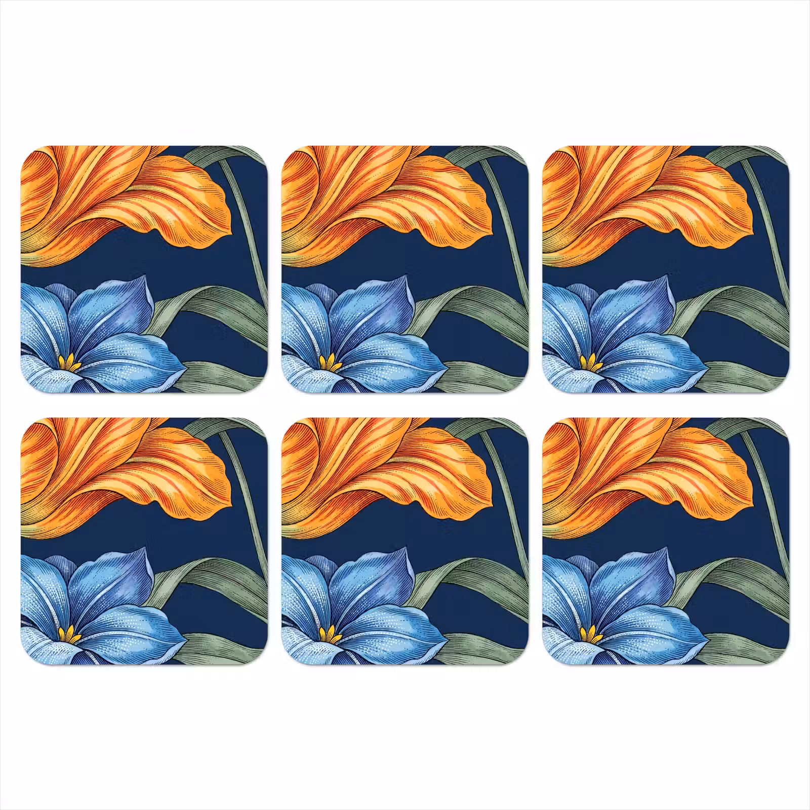 Onderzetter - Bloemen - Botanisch - Patroon — 1