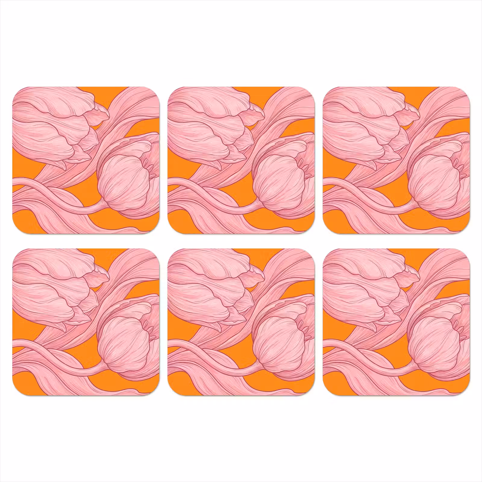Onderzetter - Roze bloemen - Modern — 1