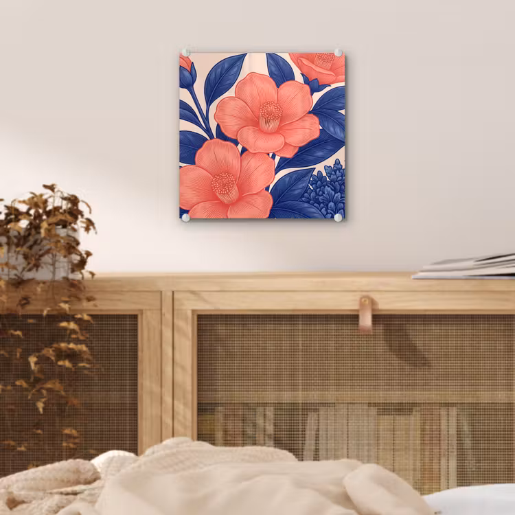 Glas schilderij - Bloemen - Bladeren - Botanisch — 5