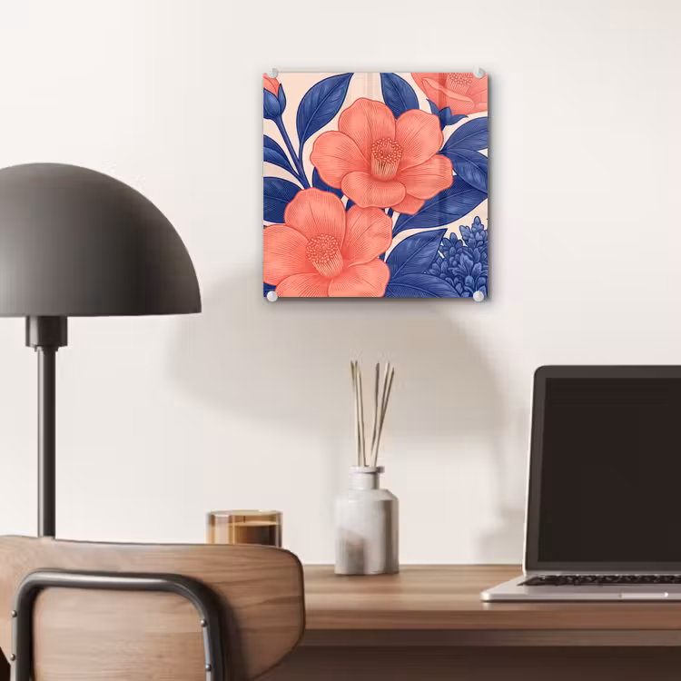 Glas schilderij - Bloemen - Bladeren - Botanisch — 7