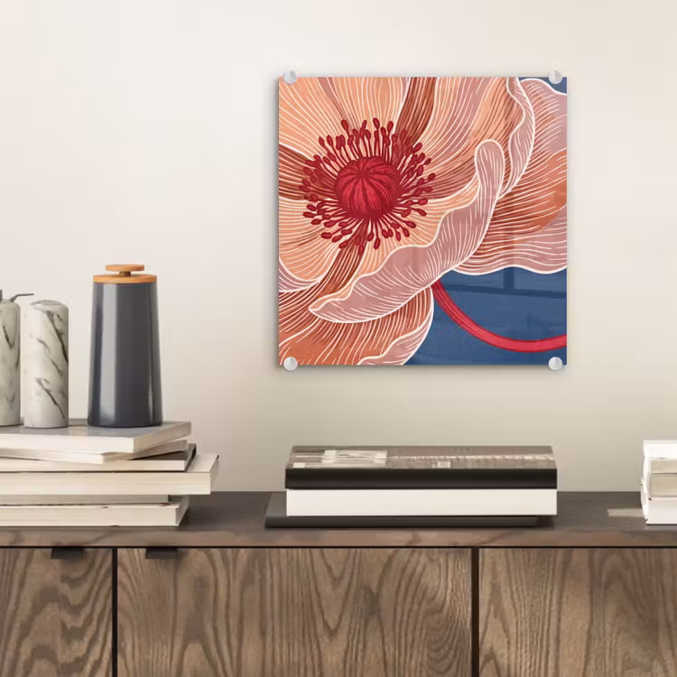 Glas schilderij - Bloemen - Modern - Abstract — 2