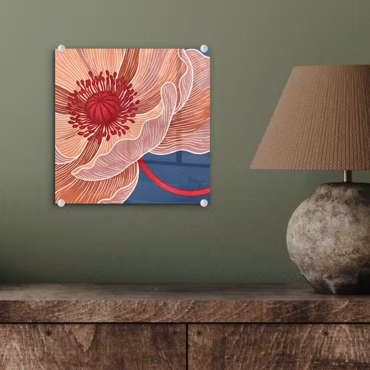 Glas schilderij - Bloemen - Modern - Abstract — 4