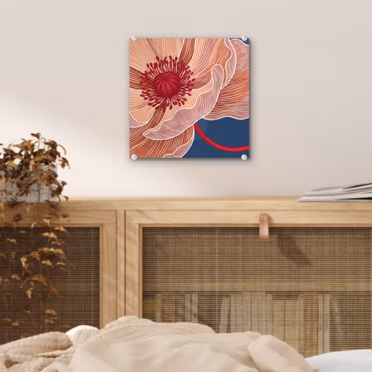 Glas schilderij - Bloemen - Modern - Abstract — 5