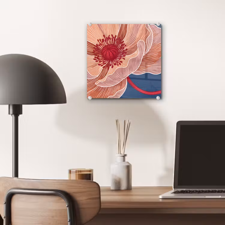 Glas schilderij - Bloemen - Modern - Abstract — 7