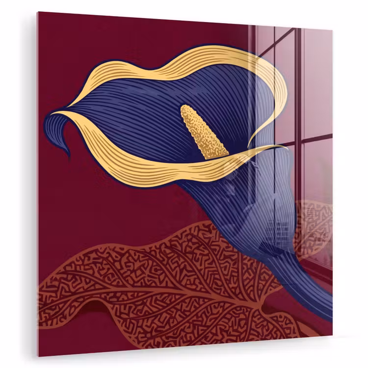 Glas schilderij - Bloemen - Modern - Paars — 1