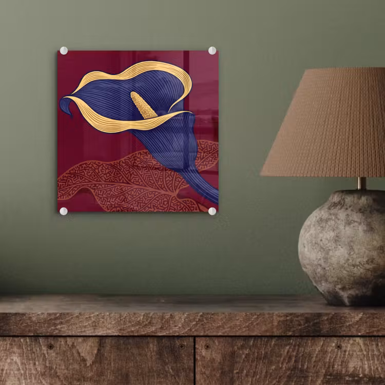 Glas schilderij - Bloemen - Modern - Paars — 4