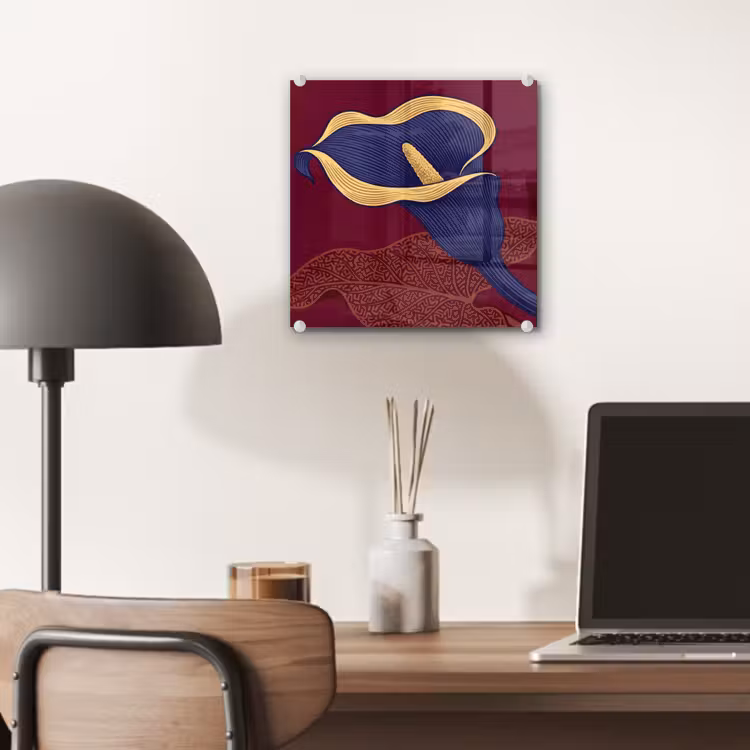 Glas schilderij - Bloemen - Modern - Paars — 7