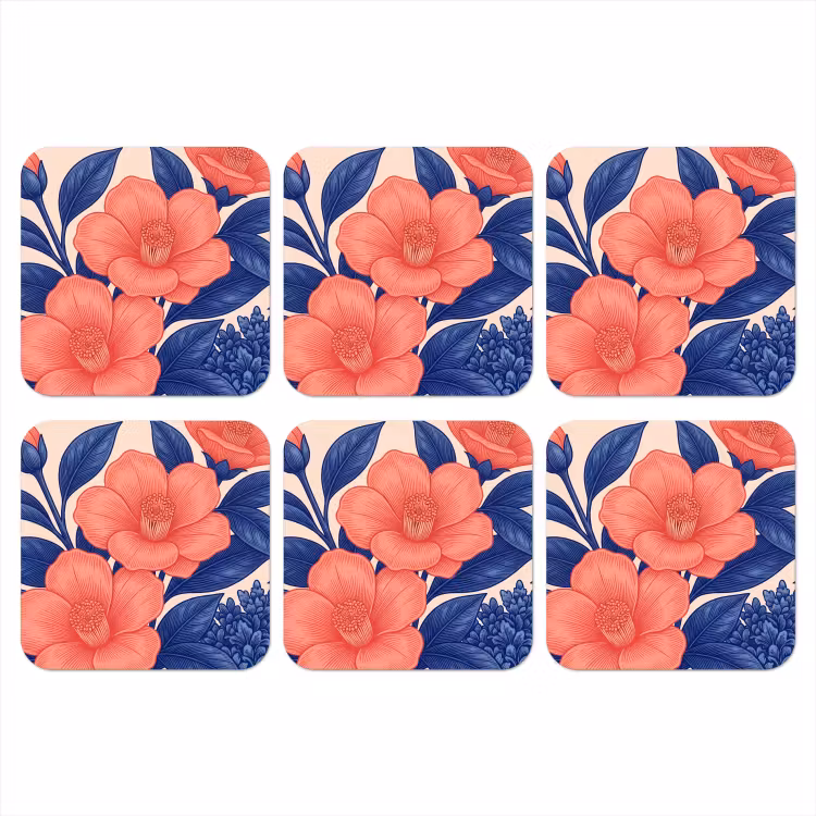 Onderzetter - Bloemen - Bladeren - Botanisch — 1
