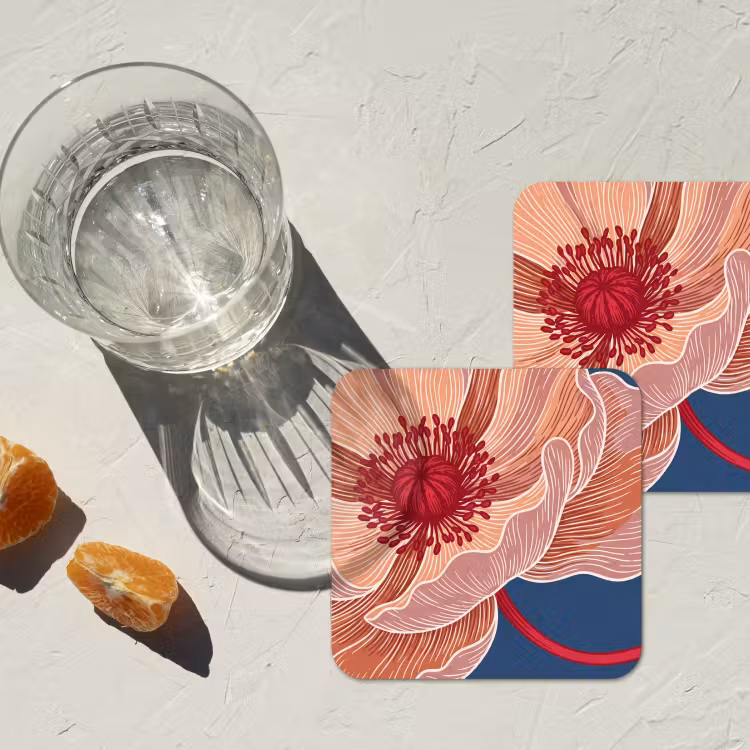 Onderzetter - Bloemen - Modern - Abstract — 2