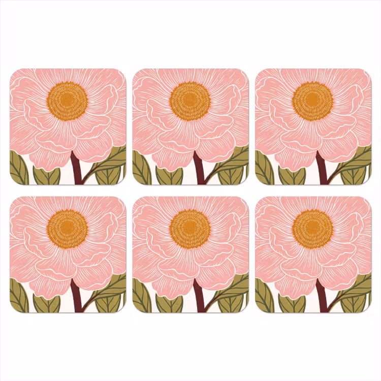 Onderzetter - Bloemen - Roze - Illustratie — 1