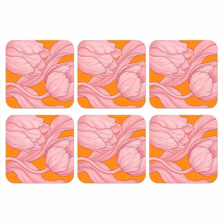 Onderzetter - Roze bloemen - Modern — 1