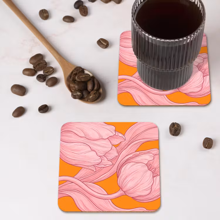 Onderzetter - Roze bloemen - Modern — 4