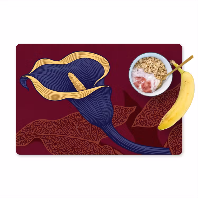 Placemat - 6 stuks - Bloemen - Modern - Paars — 1