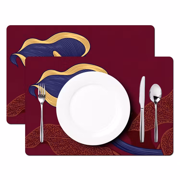 Placemat - 6 stuks - Bloemen - Modern - Paars — 2