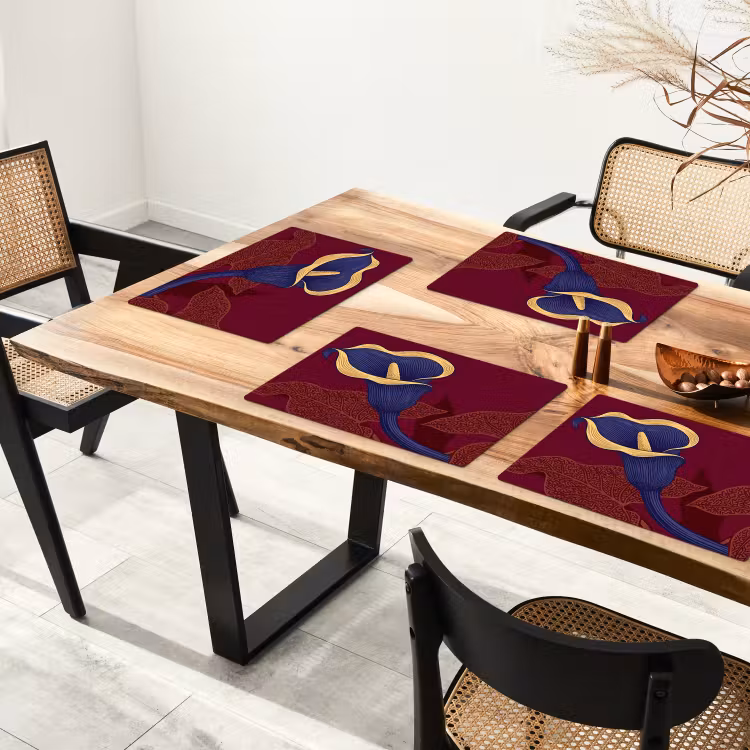 Placemat - 6 stuks - Bloemen - Modern - Paars — 5
