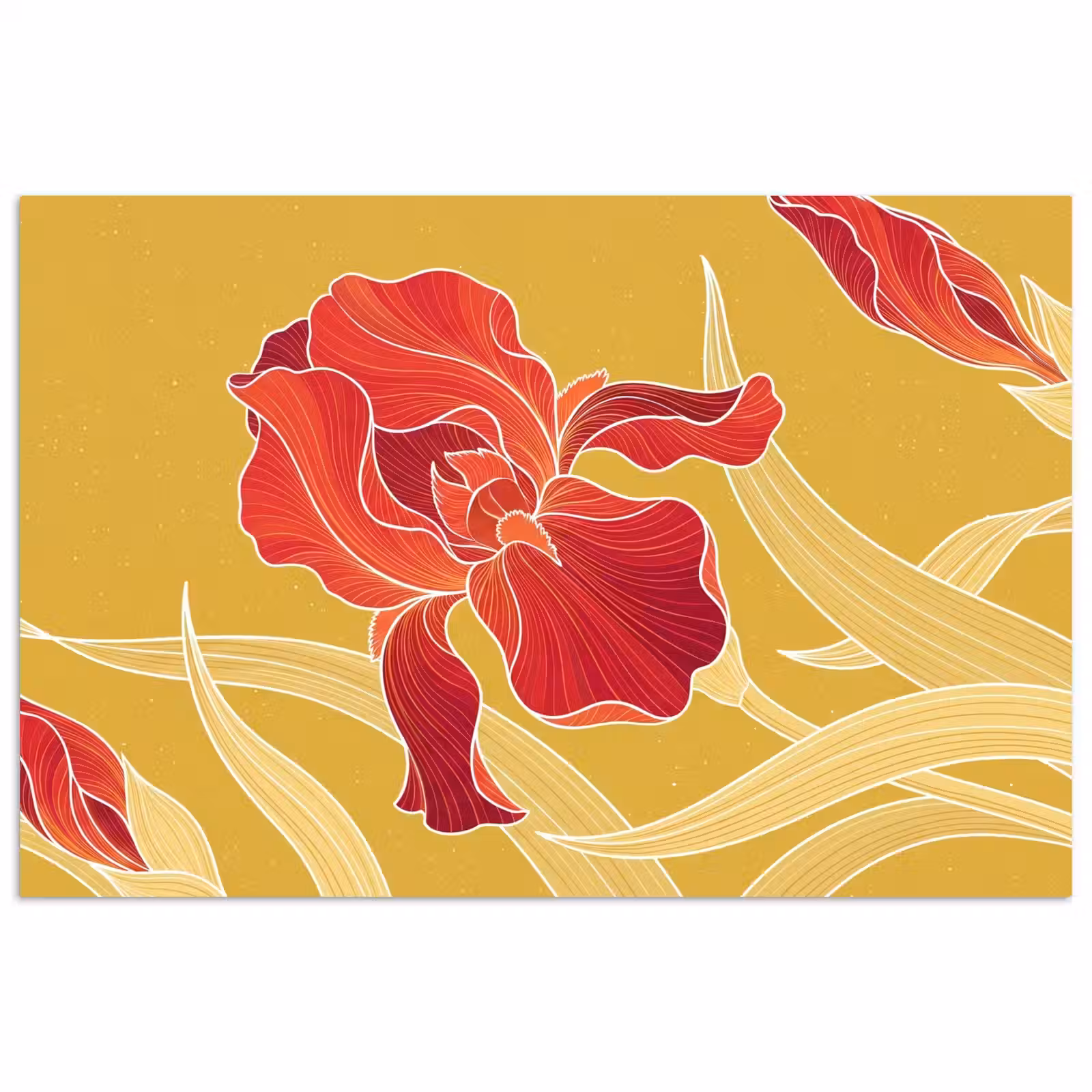 Poster - Bloemen - Illustratie - Rood — 1