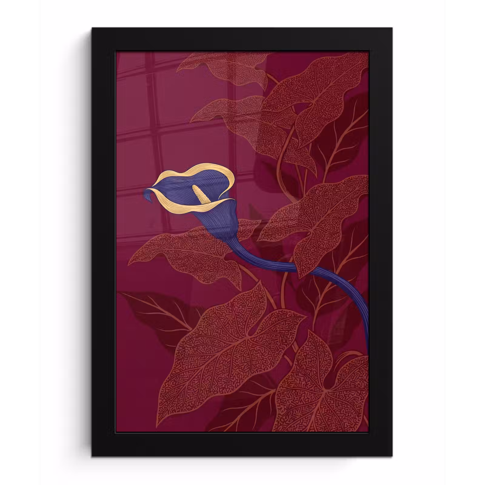 Poster met lijst - Bloemen - Modern - Paars — 1