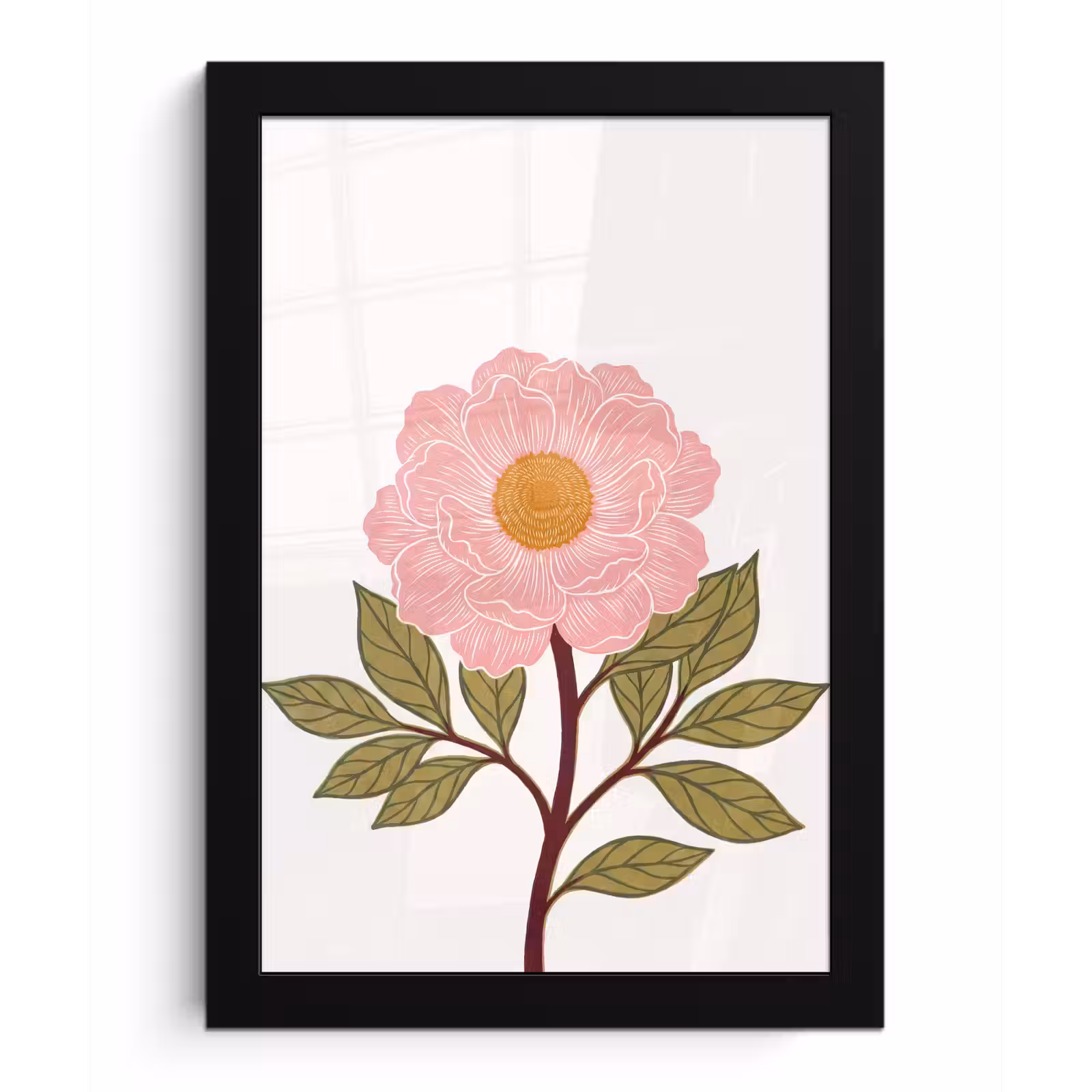 Poster met lijst - Bloemen - Roze - Illustratie — 1