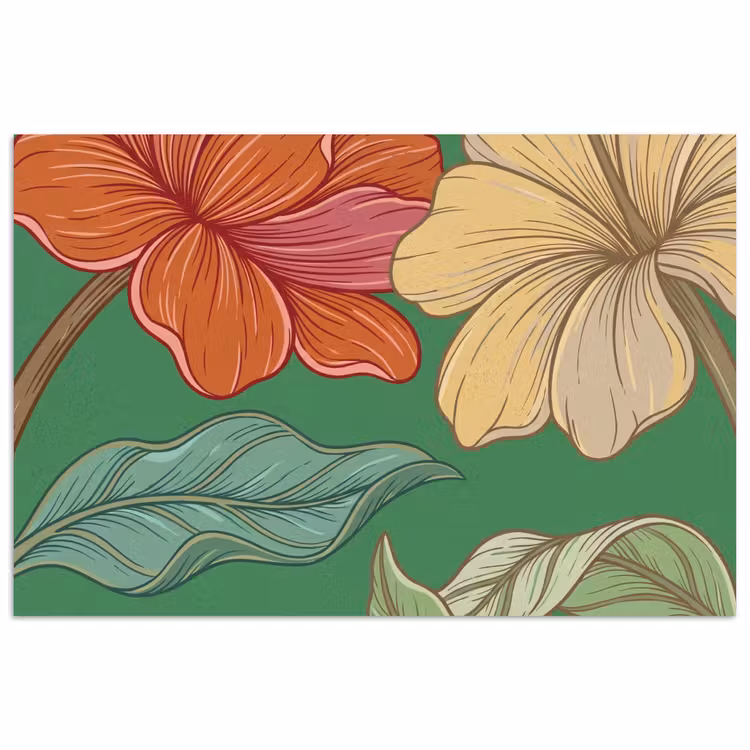 Poster - Bloemen - Groen - Illustratie — 1