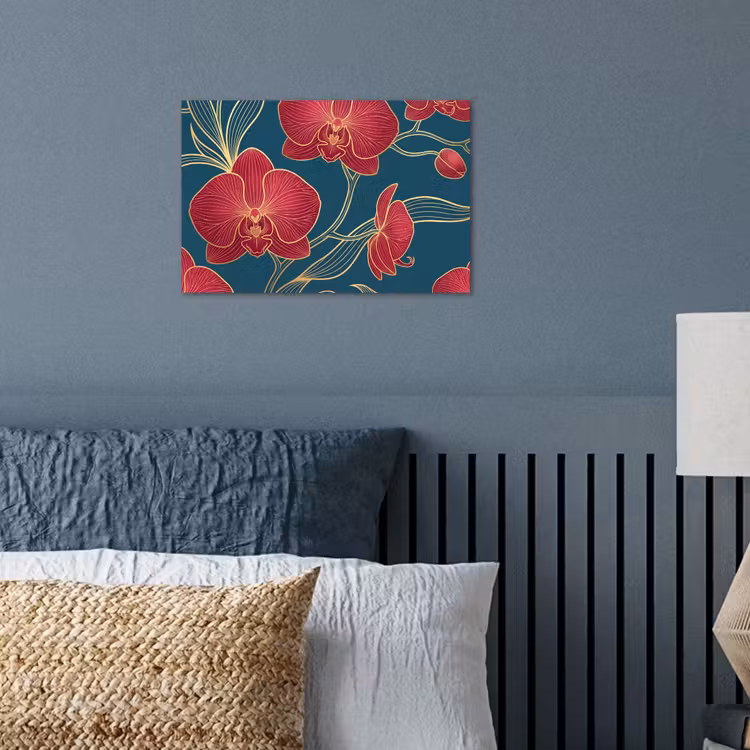 Poster - Bloemen - Rood - Goud — 3