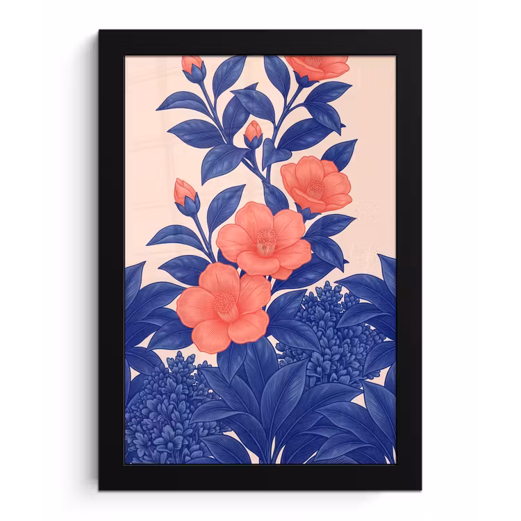 Poster met lijst - Bloemen - Bladeren - Botanisch — 1
