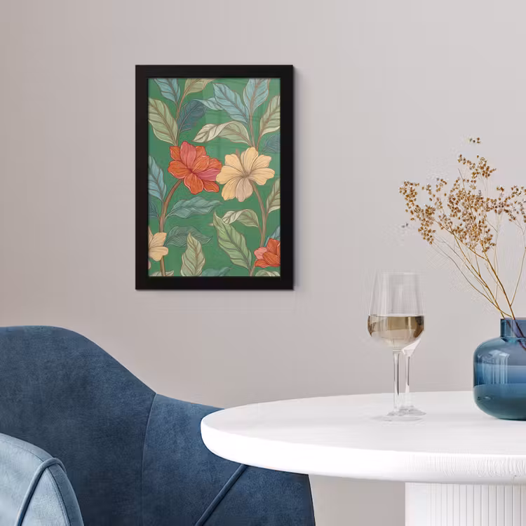 Poster met lijst - Bloemen - Groen - Illustratie — 4
