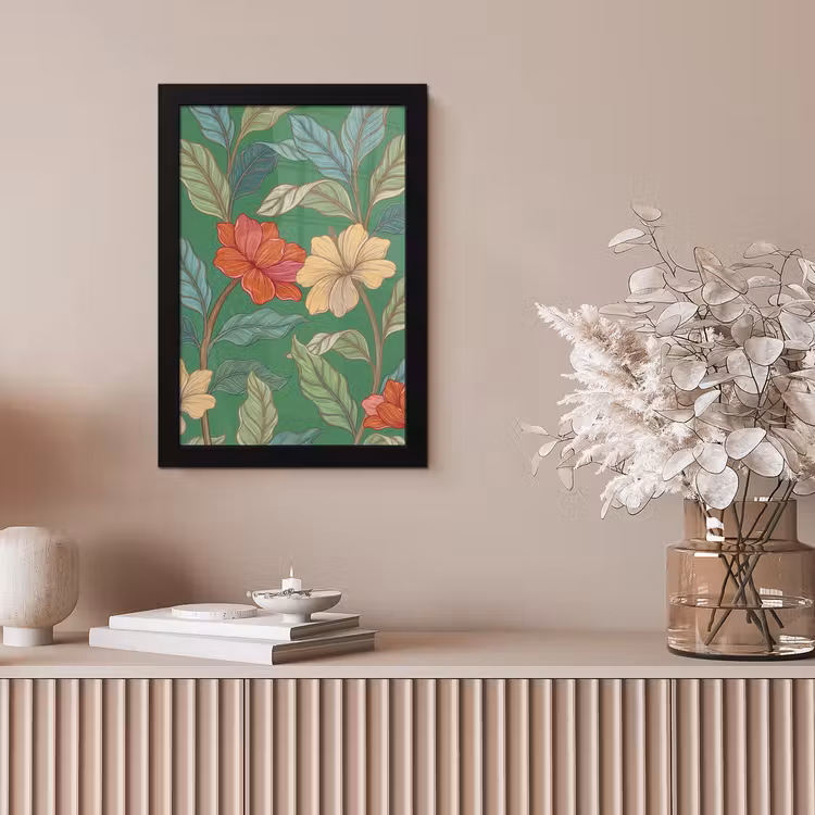 Poster met lijst - Bloemen - Groen - Illustratie — 5