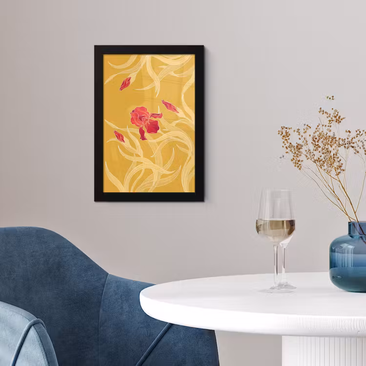 Poster met lijst - Bloemen - Illustratie - Rood — 4
