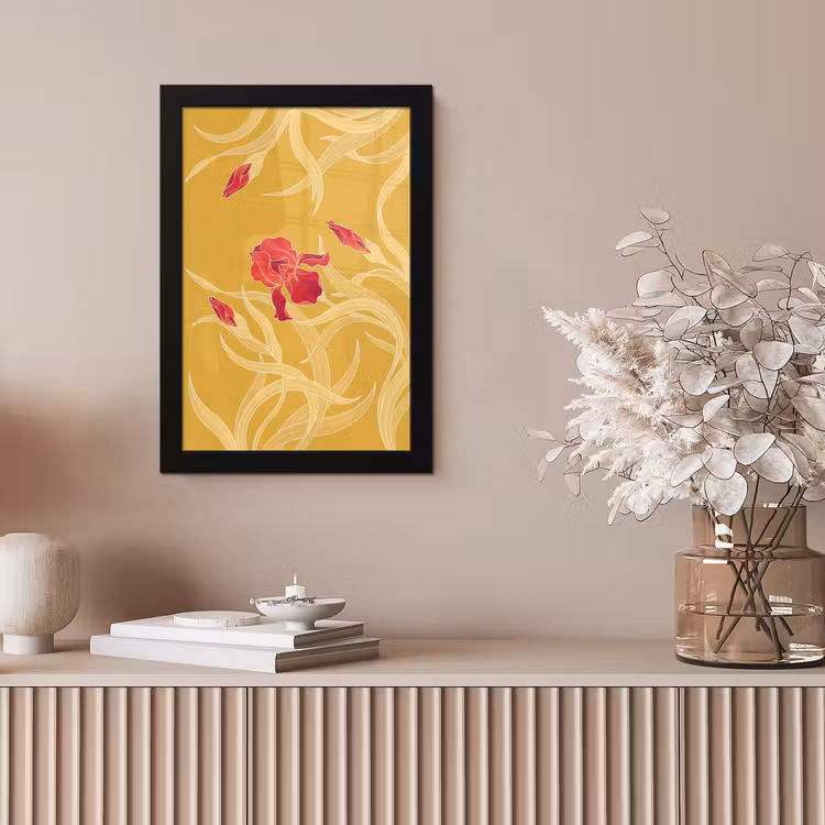 Poster met lijst - Bloemen - Illustratie - Rood — 5
