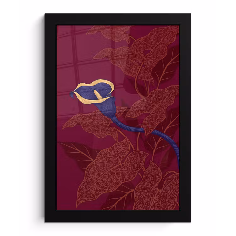 Poster met lijst - Bloemen - Modern - Paars — 1