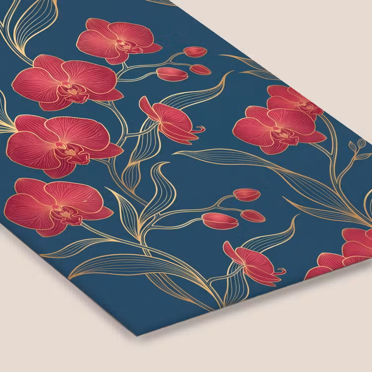 Poster met lijst - Bloemen - Rood - Goud — 7